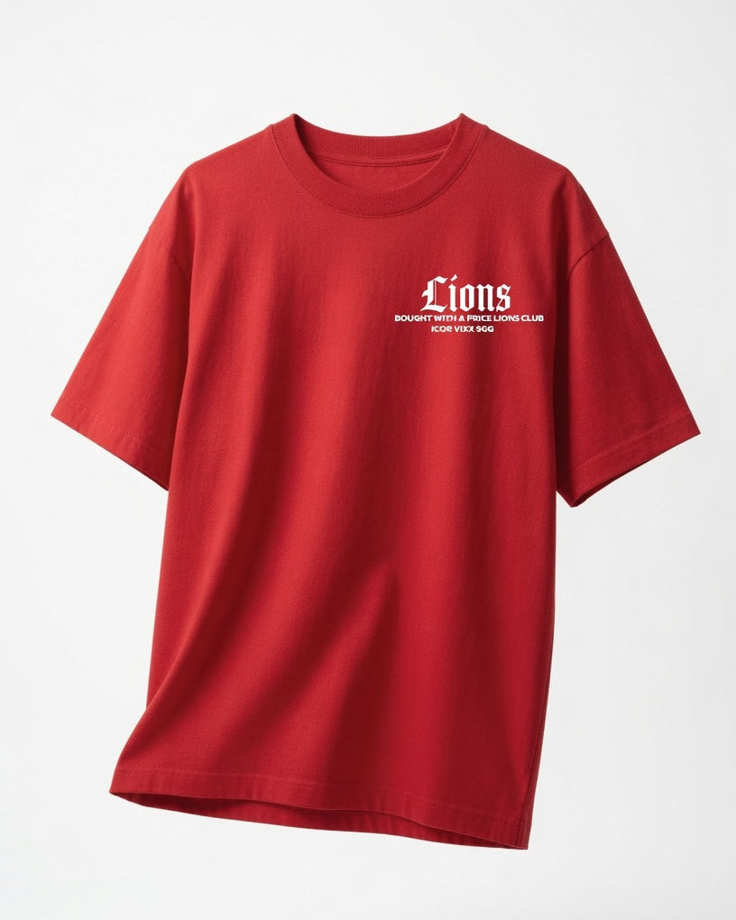 Ransomed Lions “Bought With a Price” Tee – Red