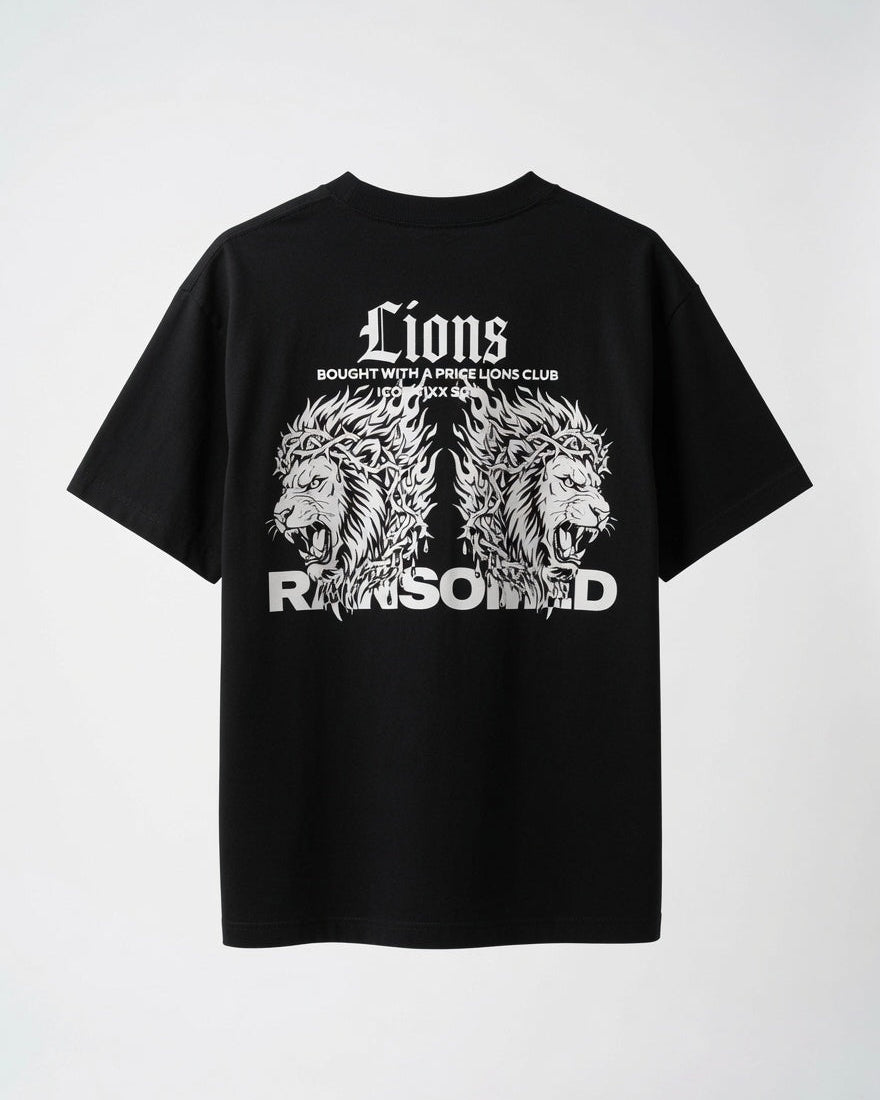 Ransomed Lions “Bought With a Price” Tee – Black